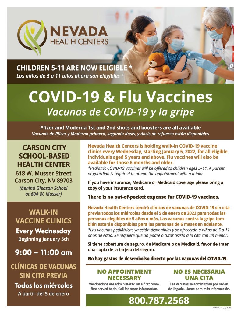 Wednesday Carson City Vaccination Event May 17 Nevada Health Centers